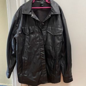 Oversized leather jacket